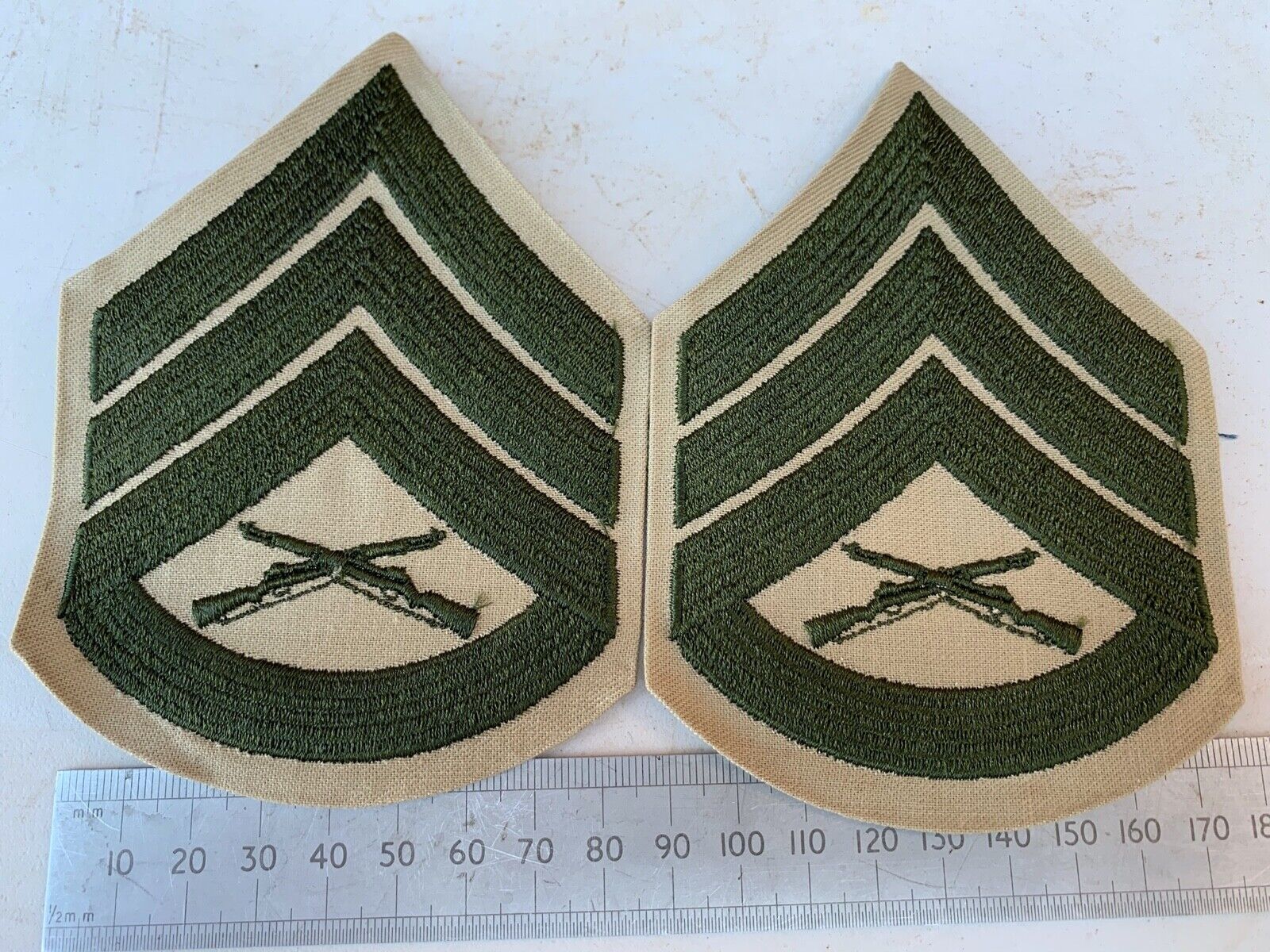 Pair of USMC United States Marine Corps Army Rank Chevrons - Staff Sergeant - The Militaria Shop