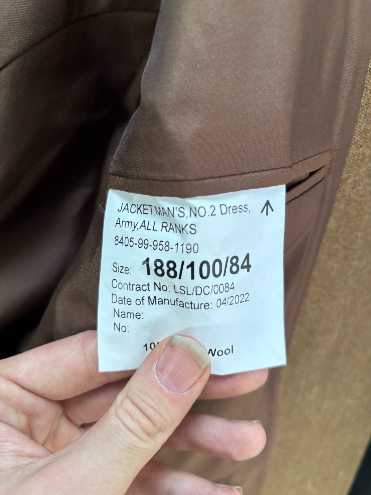 Grade 1 British Army FAD No2 Dress Uniform Jacket - Size 188/100/84 - The Militaria Shop