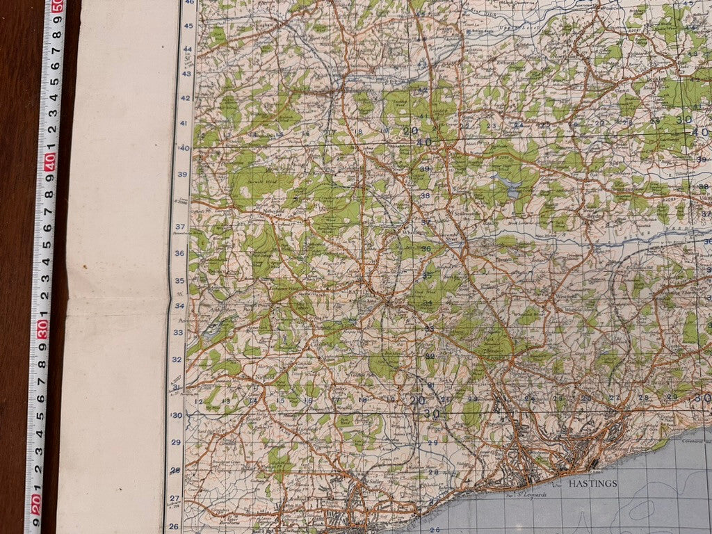 Original WW2 British Army GSGS OS Map of England - Hastings - The Militaria Shop