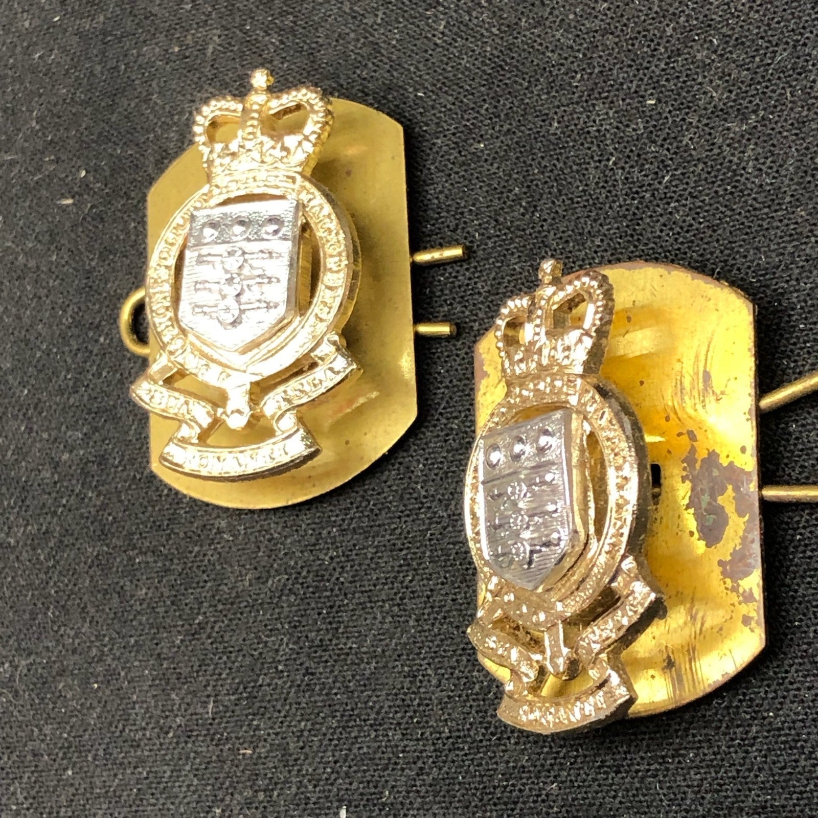 Original British Collar Badge Pair - Royal Army Ordnance Corps - The Militaria Shop