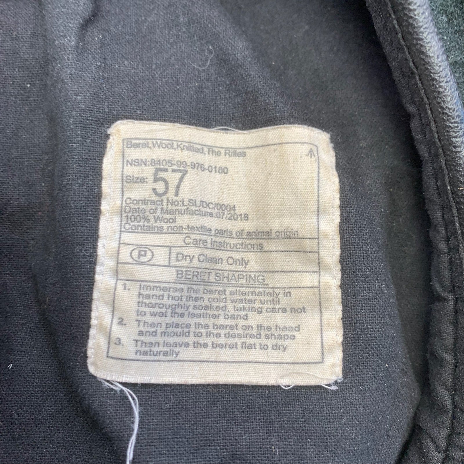 Genuine British Army Forces Rifles Wool Beret - Size 57 - The Militaria Shop