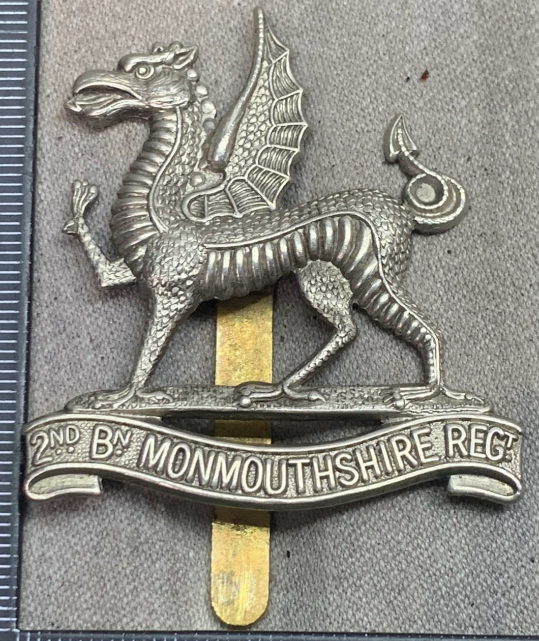 Original WW1 British Army 2nd Battalion Monmouthshire Regiment Cap Badge