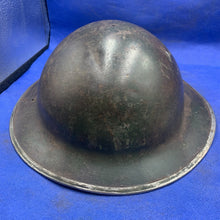 Load image into Gallery viewer, Original British Army WW2 Mk2 Combat Helmet with Div Signs Front &amp; Side
