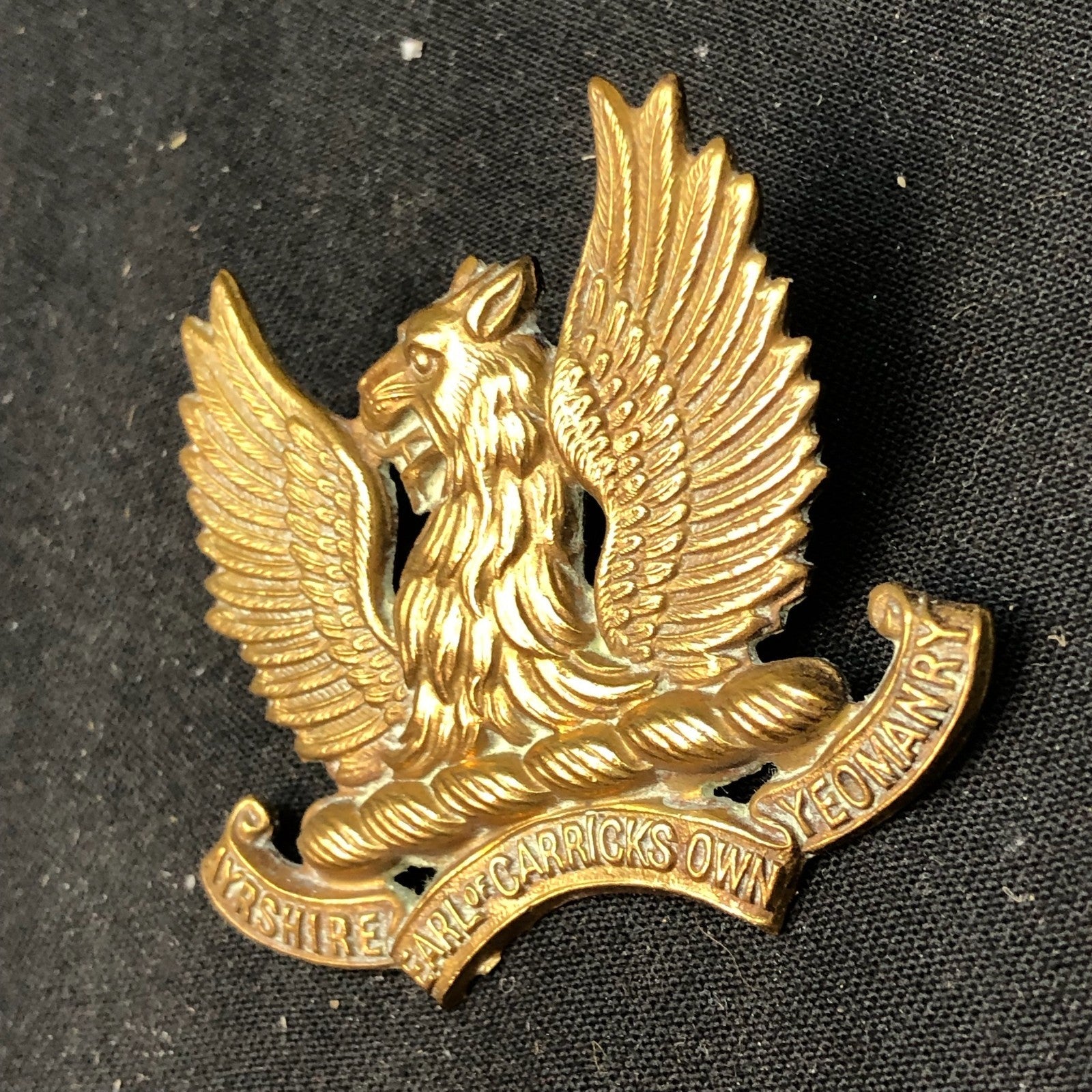 Original WW1 British Army Cap Badge - Ayrshire (Earl of Carrick's Own) Yeomanry - The Militaria Shop