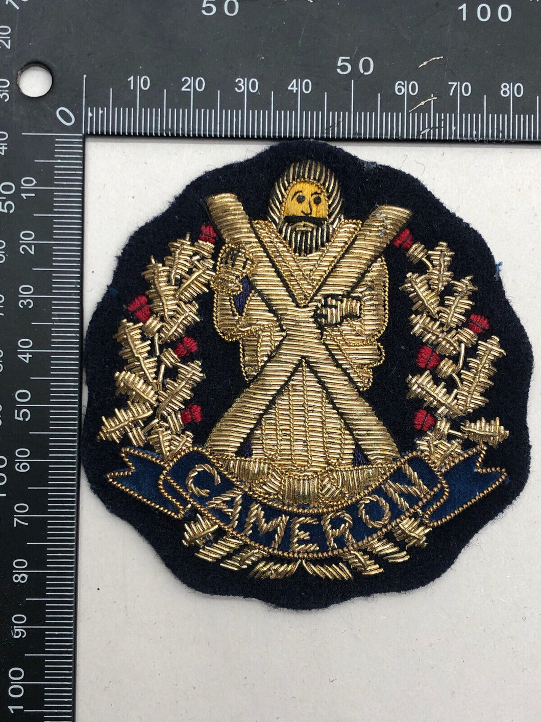 British Army Bullion Embroidered Blazer Badge - Cameron Highlanders
