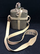 Load image into Gallery viewer, Original WW2 British Army 37 Pattern Water Bottle Set - Strap, Carrier &amp; Bottle
