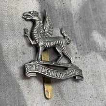 Load image into Gallery viewer, Original WW1 British Army 2nd Battalion Monmouthshire Regiment Cap Badge
