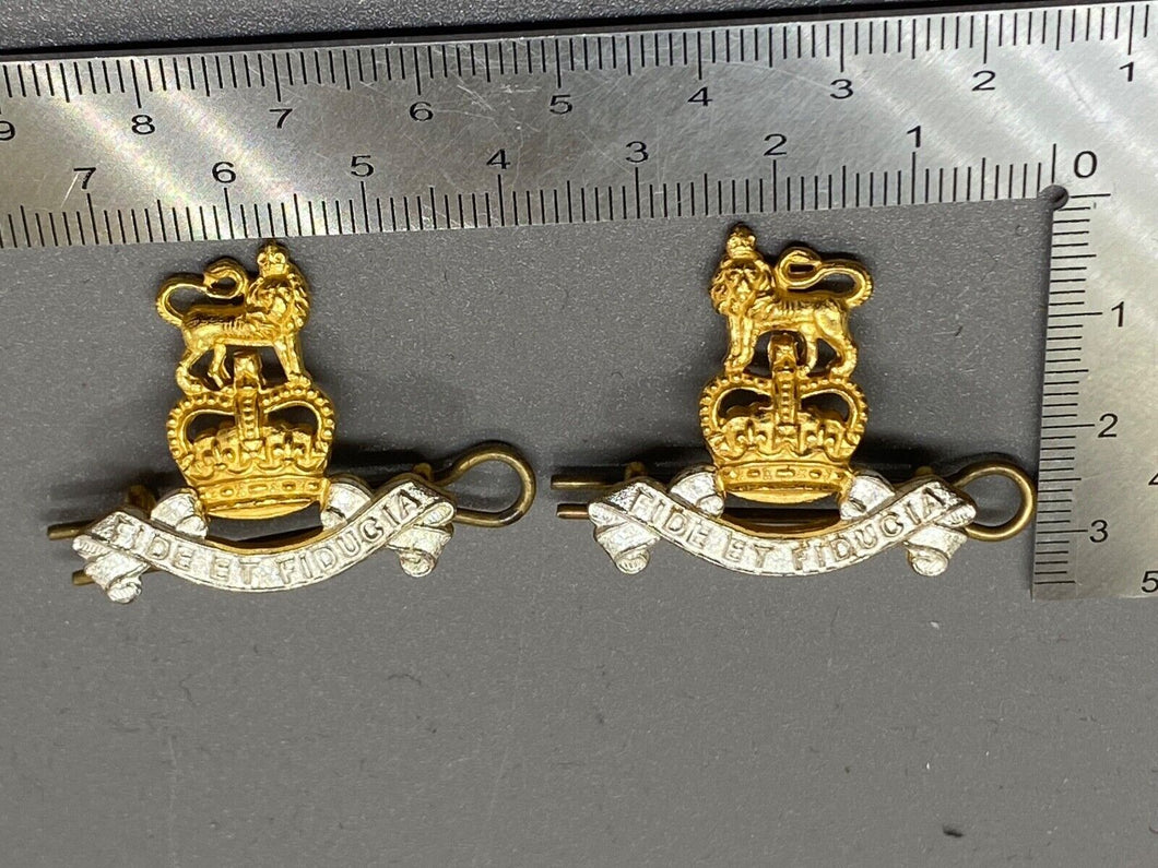 Original British Army Pair of Matching Royal Army Pay Corps Collar Badges