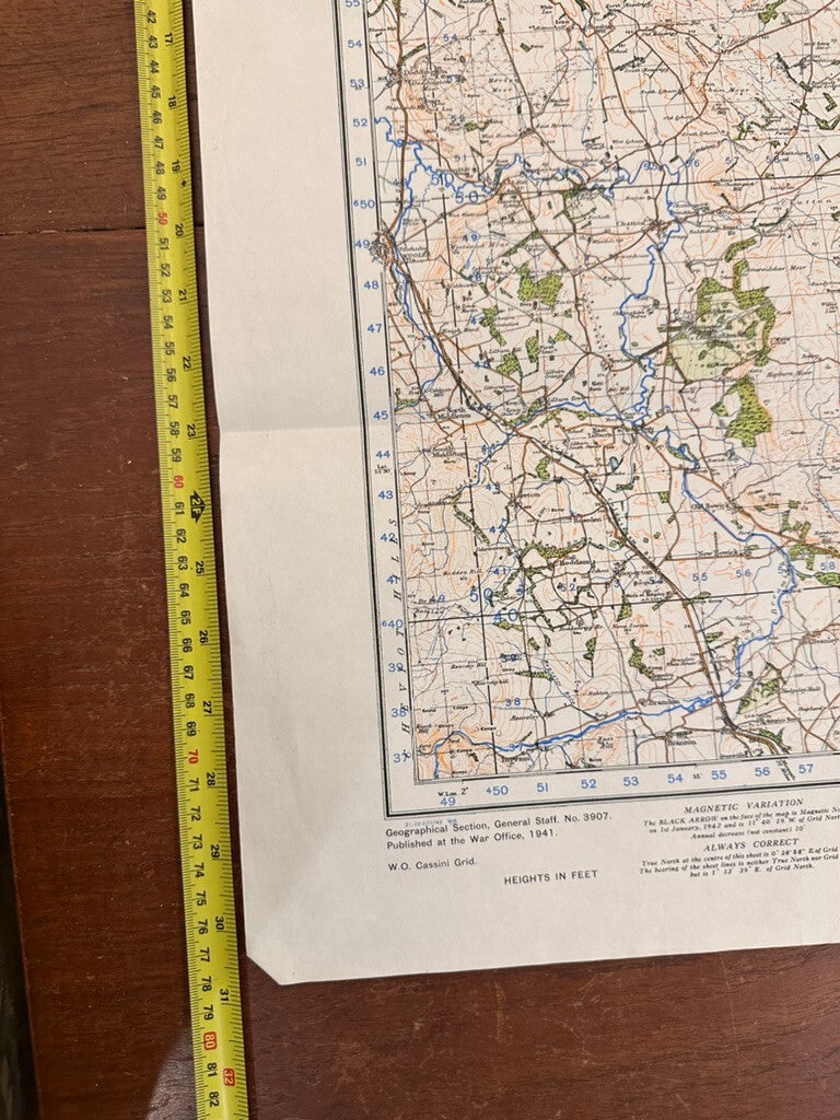Original WW2 British Army GSGS OS Map of England - Holy Island - The Militaria Shop