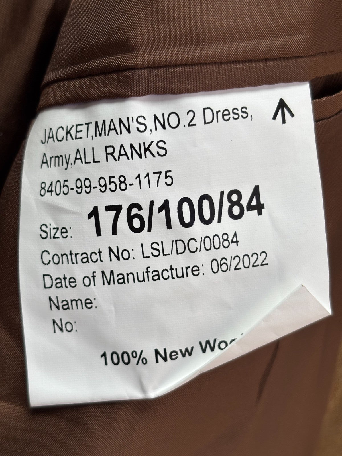 Grade 1 British Army FAD No2 Dress Uniform Jacket - Size 176/100/84 - The Militaria Shop