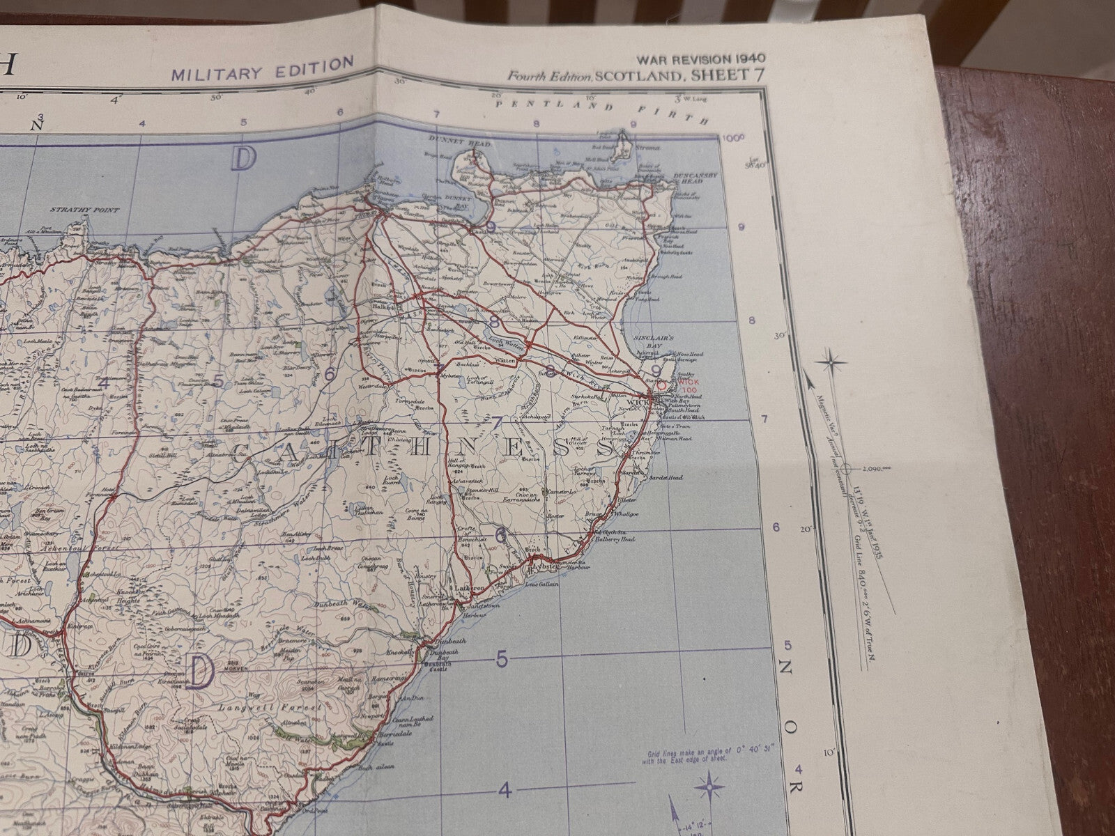 Original WW2 British Army RAF Navy Base Map of Scotland North - The Militaria Shop