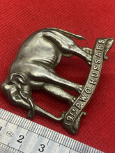 Load image into Gallery viewer, Original British Army 19th Alexandra Prince of Wales&#39;s Hussars Cap/Collar Badge
