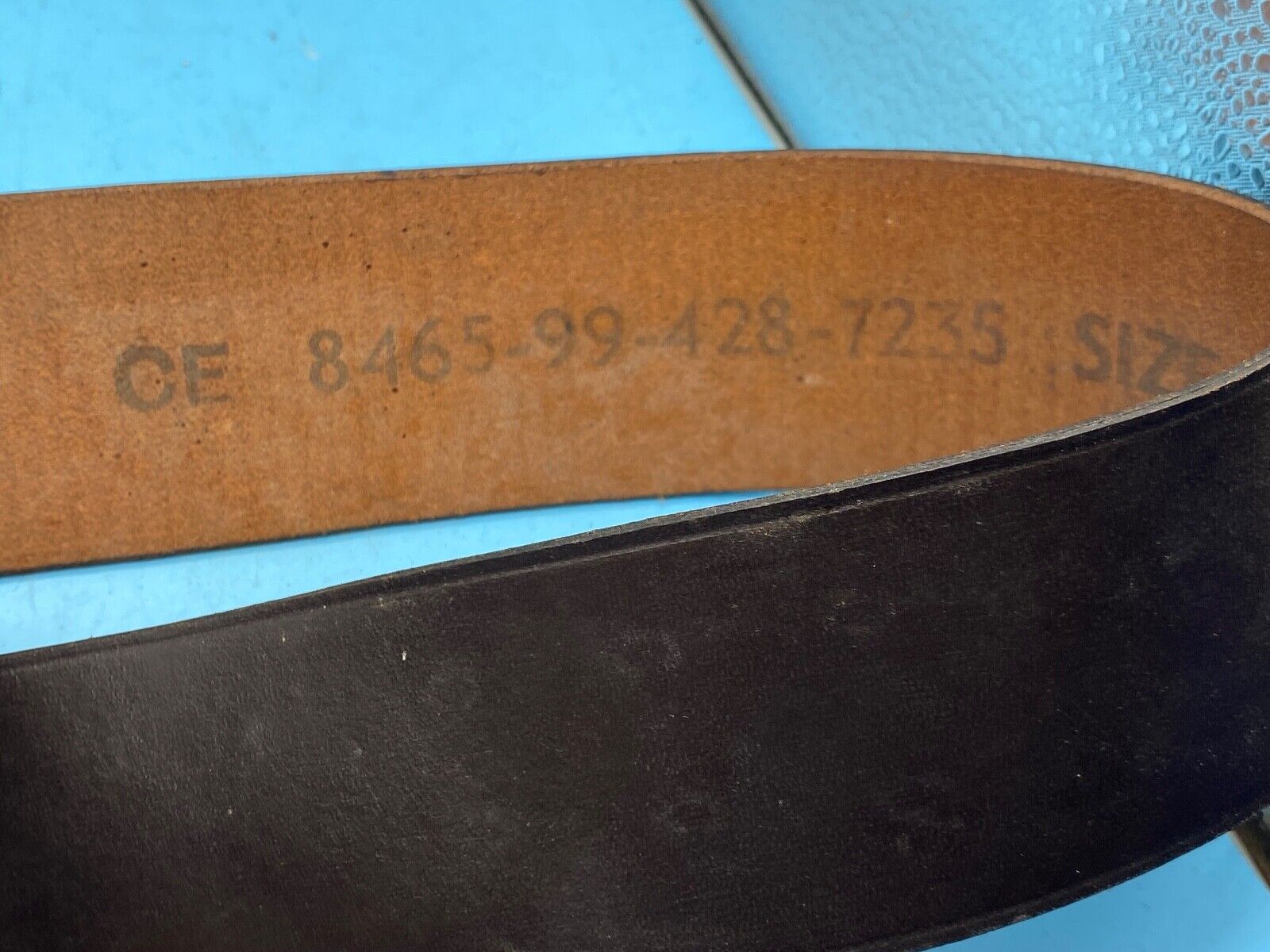 Original British Army Officer's Sam Browne Leather Belt - Approx 36" Waist - The Militaria Shop