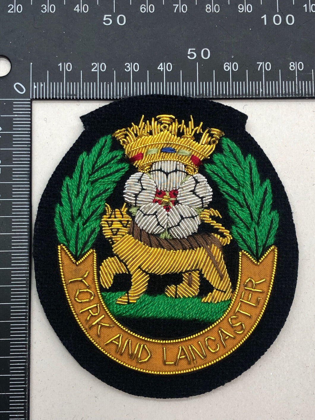 British Army Bullion Embroidered Blazer Badge - York & Lancaster Regiment
