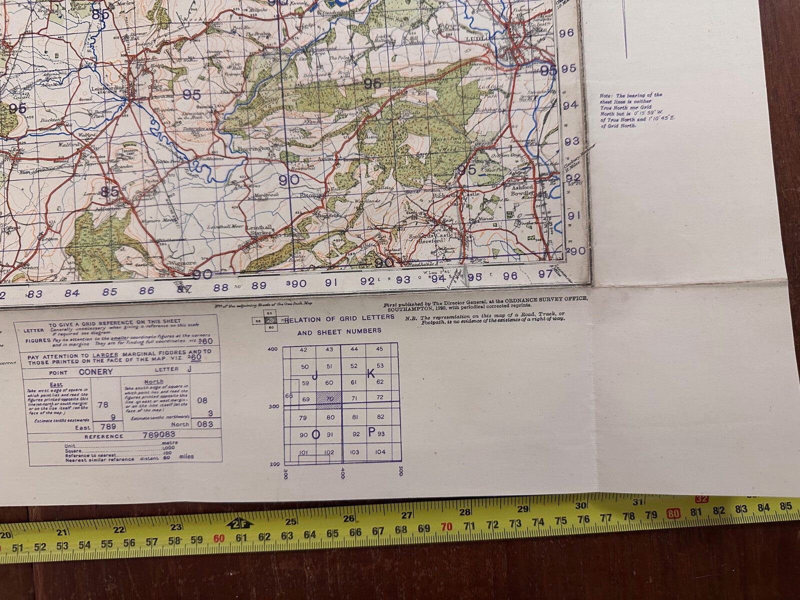 Original WW2 British Army GSGS OS Map of England - Bishop's Castle - The Militaria Shop