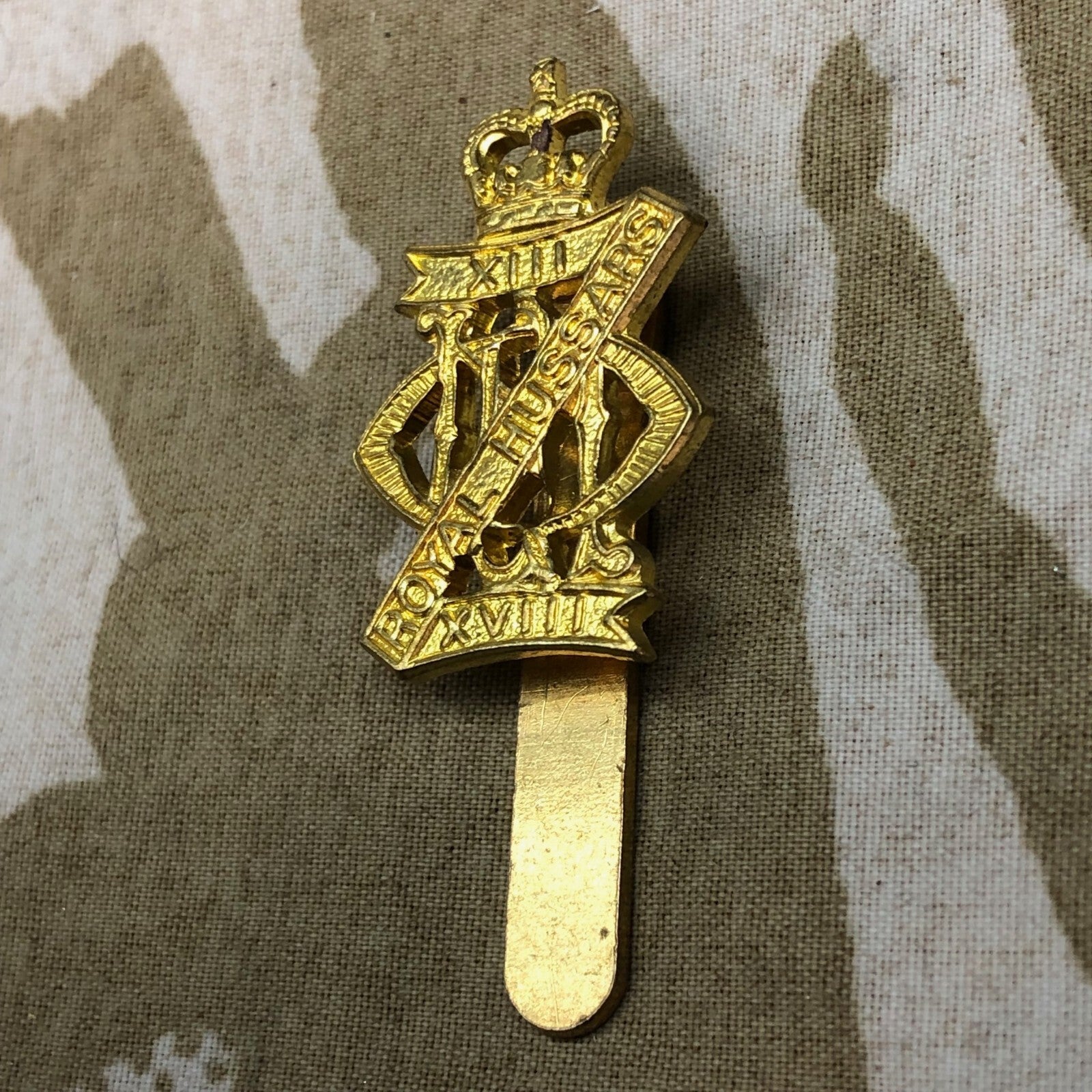 Genuine British Army Cap Badge - 13th/18th Hussars Regiment - The Militaria Shop