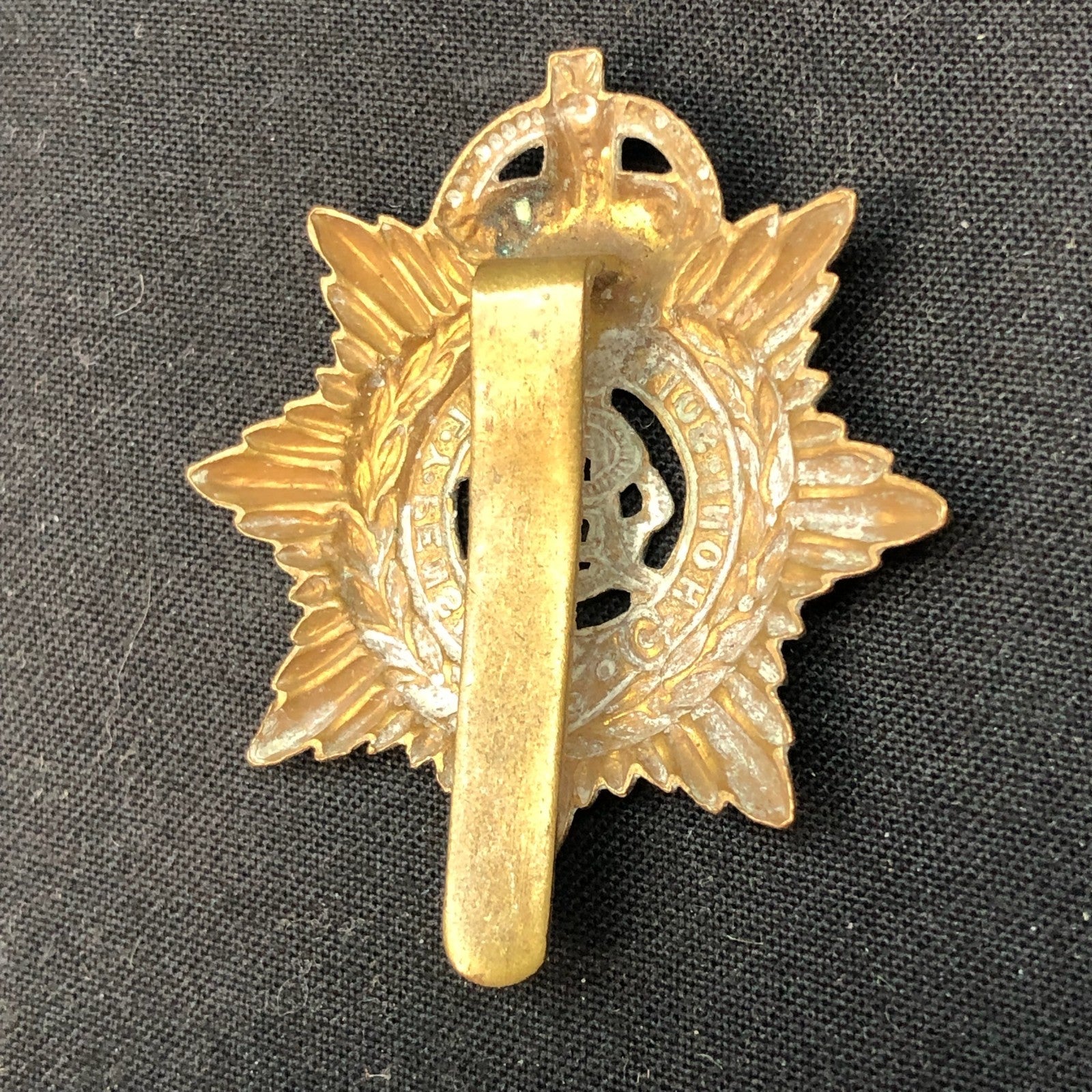 Genuine WW2 British Army Brass Cap Badge - Royal Army Service Corps - The Militaria Shop