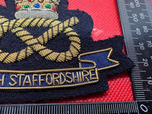 Load image into Gallery viewer, British Army Bullion Embroidered Blazer Badge - South Staffordshire -Kings Crown
