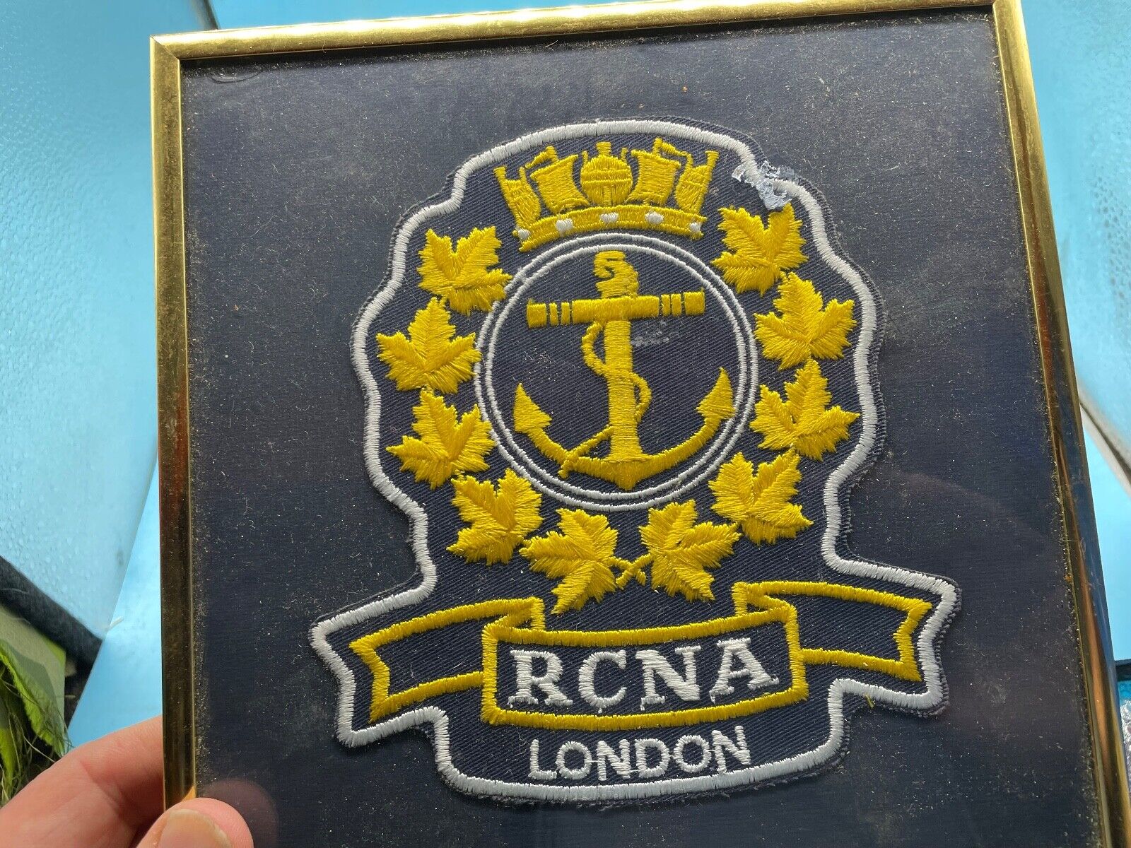 Original Royal Canadian Naval Association Framed Wall Badge - The Militaria Shop