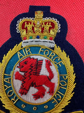 Load image into Gallery viewer, British RAF Royal Air Force Police Bullion Embroidered Blazer Badge
