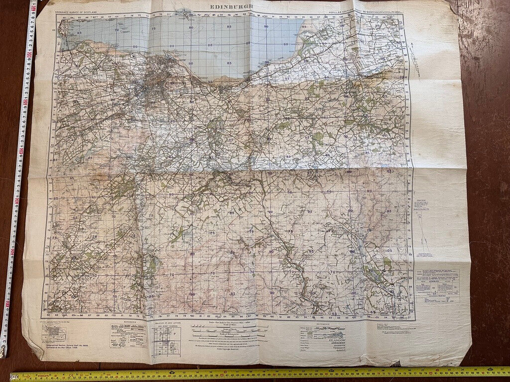 Original WW2 British Army GSGS Map of Scotland - Edinburgh - The Militaria Shop