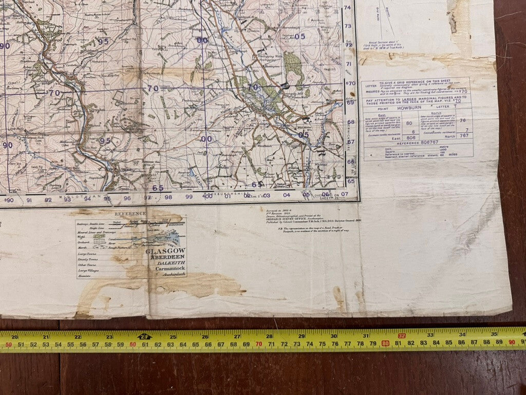 Original WW2 British Army GSGS Map of Scotland - Edinburgh - The Militaria Shop