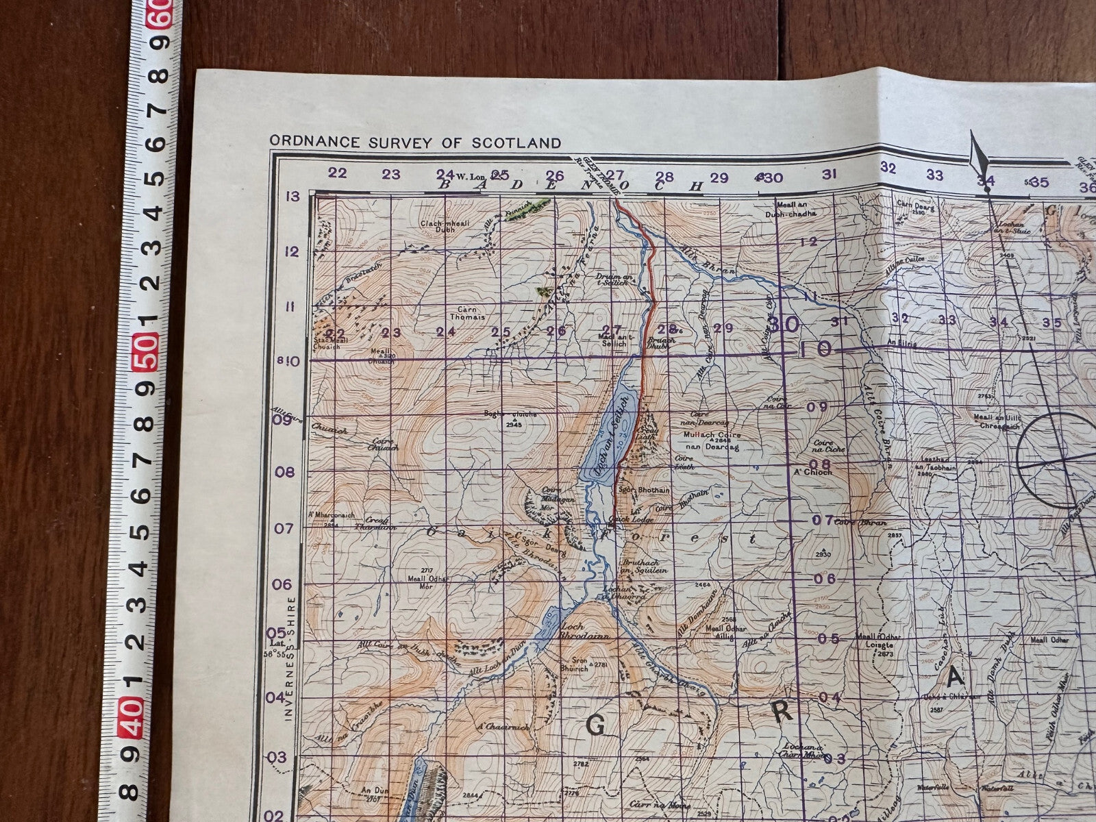 Original WW2 British Army OS Map of Scotland - Grampian Mountains & Blair Atholl - The Militaria Shop