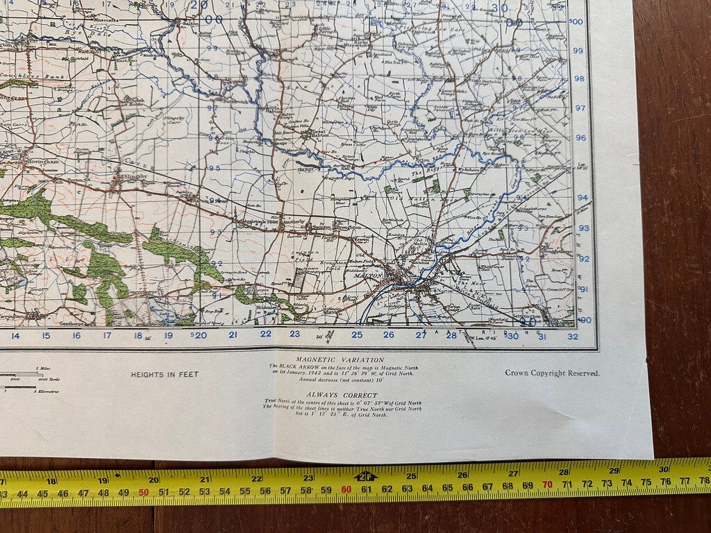 Original WW2 British Army GSGS Os Map of Great Britain - Pickering & Thirsk - The Militaria Shop