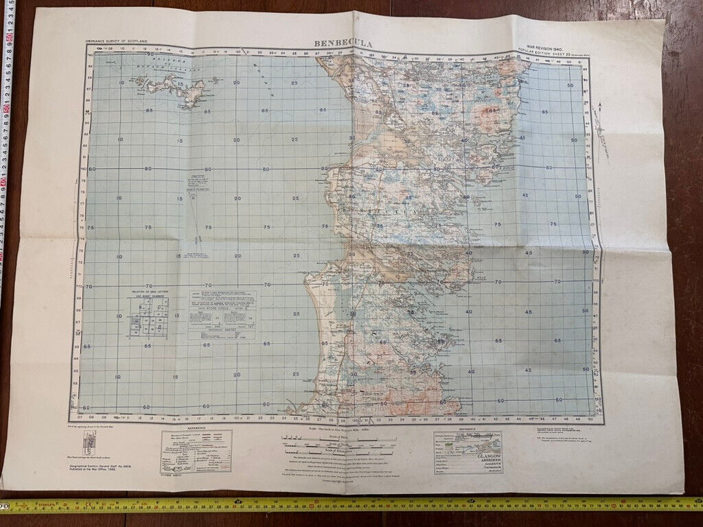 Original WW2 British Army GSGS Map of Scotland - Benbecula - The Militaria Shop