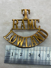 Load image into Gallery viewer, Original WW1 British Royal Army Medical Corps Lowland Territorial Shoulder Title
