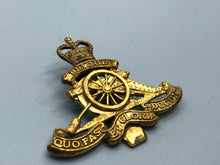 Load image into Gallery viewer, Genuine British Army Royal Artillery Cap Badge - Queen&#39;s Crown
