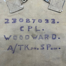 Load image into Gallery viewer, Original WW2 British Army 37 Pattern Webbing Large Pack - Wartime Dated &amp; Named
