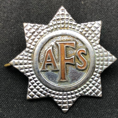 Original British Army Cap Badge - Auxiliary Fire Service - The Militaria Shop