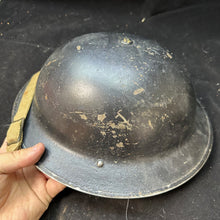 Charger l&#39;image dans la galerie, Original WW2 British Home Front Civil Defence Warden&#39;s Helmet -Liner &amp; Chinstrap
