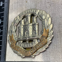 Load image into Gallery viewer, Original WW2 British Army Northamptonshire Regiment Cap Badge
