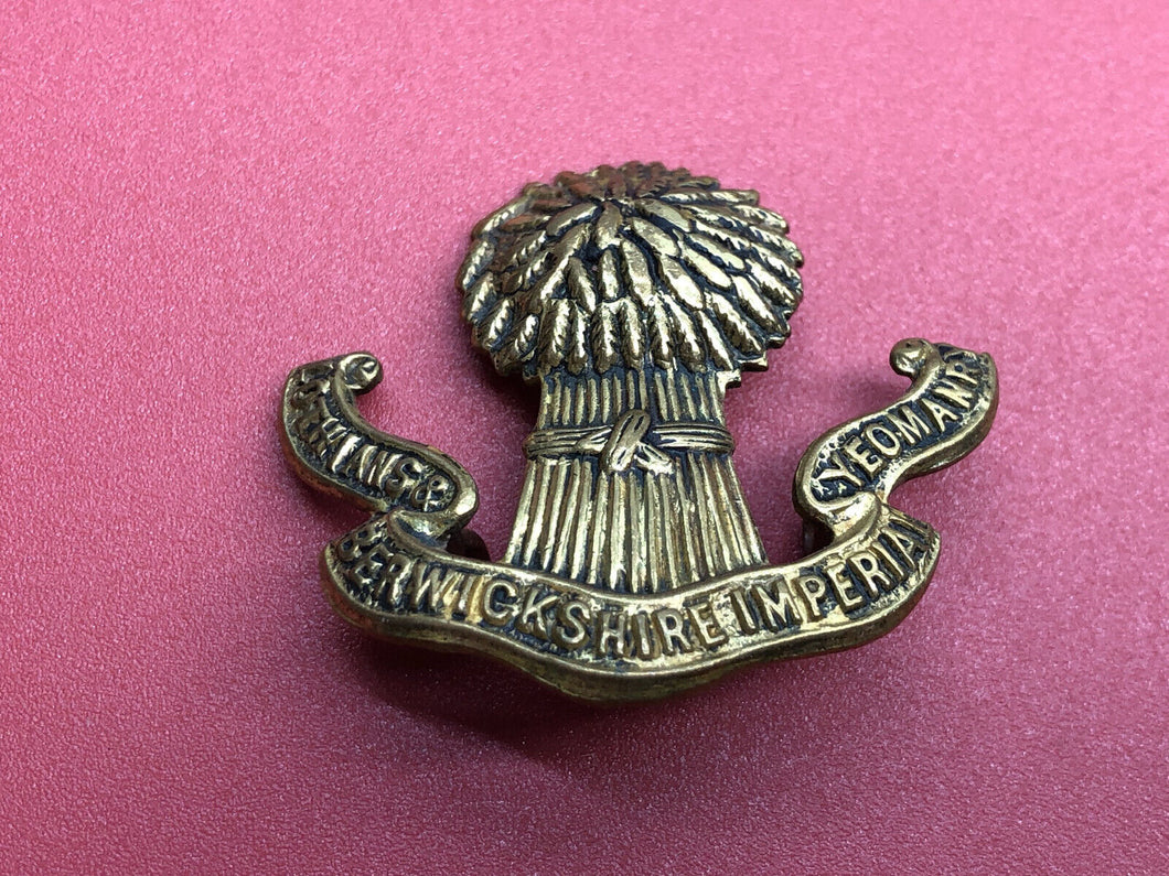 Original WW2 British Army Lothians and Berwickshire Imperial Yeomanry Cap Badge