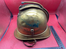 Charger l&#39;image dans la galerie, Original Early 1900&#39;s French Fire Brigade Helmet with Liner &amp; Chinstrap
