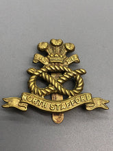 Load image into Gallery viewer, Original WW2 British Army North Stafford Regiment Cap Badge
