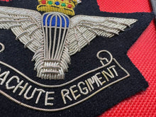 Load image into Gallery viewer, British Army Bullion Embroidered Blazer Badge - Parachute Regiment - Kings Crown
