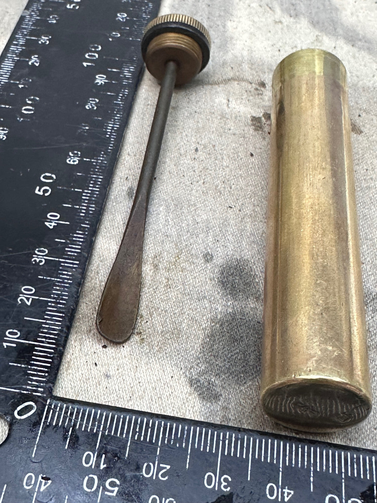 Original WW1 British Army SMLE Enfield Brass Oil Bottle - EFD - The Militaria Shop