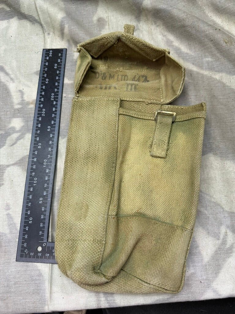 Original WW2 British Army 37 Pattern Bren Pouch Tan Khaki - 1944 Dated