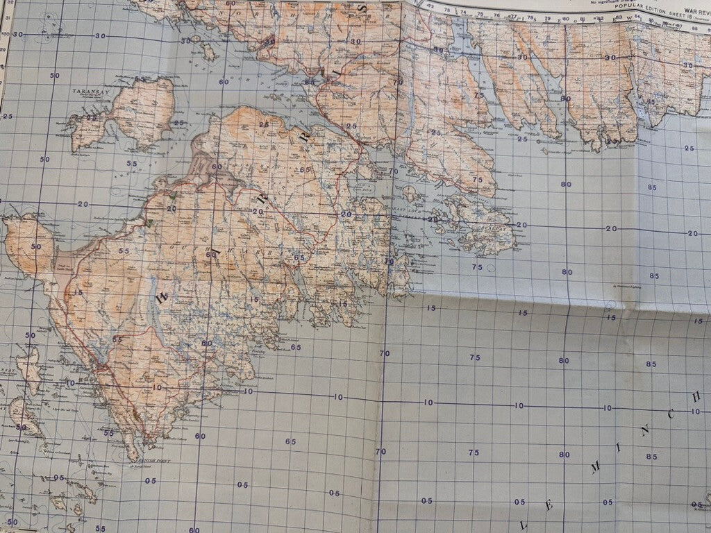 Original WW2 British Army GSGS Map of Scotland - Harris - The Militaria Shop