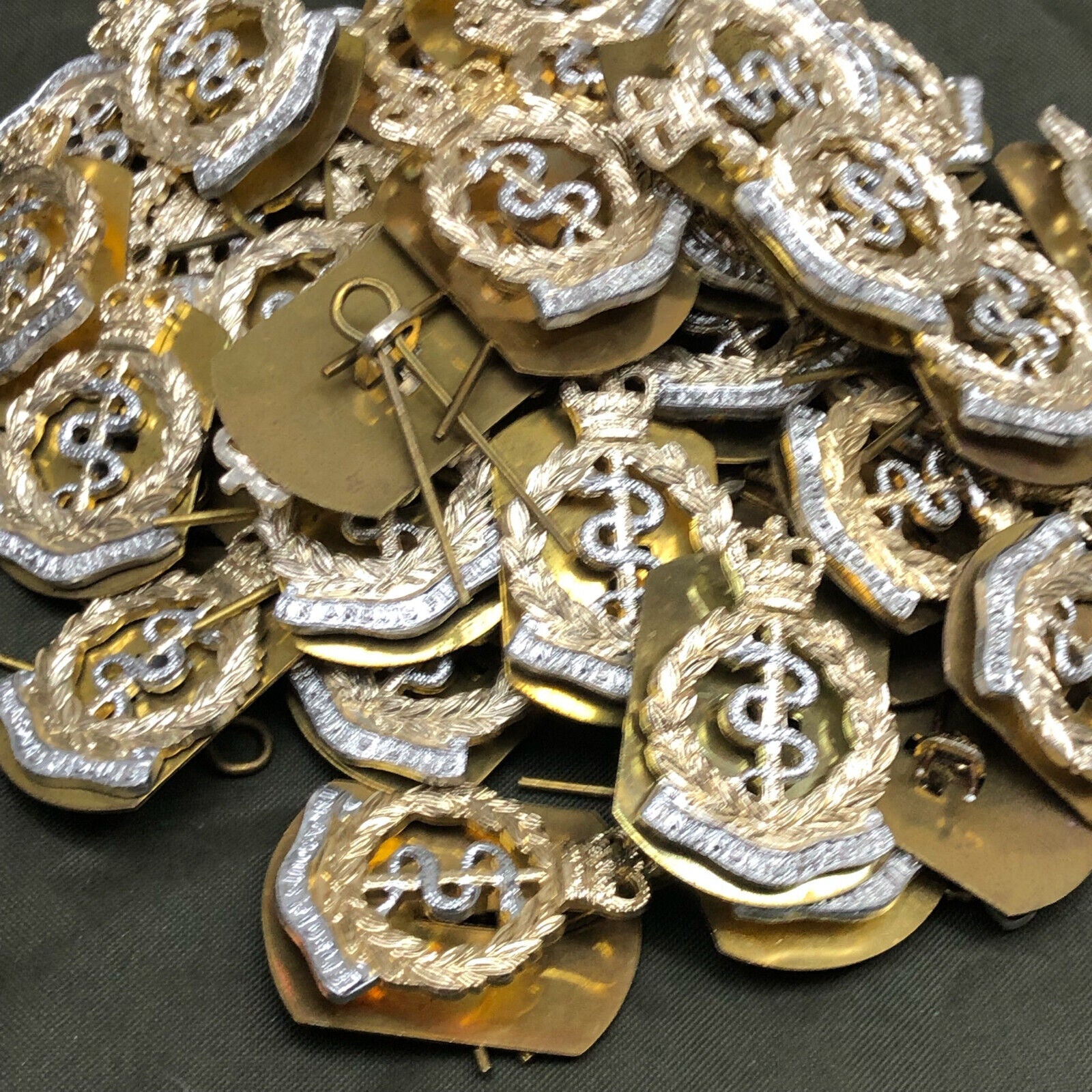 Genuine British Army RAMC Royal Army Medical Corps Collar Badges Pair - The Militaria Shop