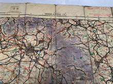 Load image into Gallery viewer, Original WW2 British Army / RAF Map Showing RAF Bases - Midlands North
