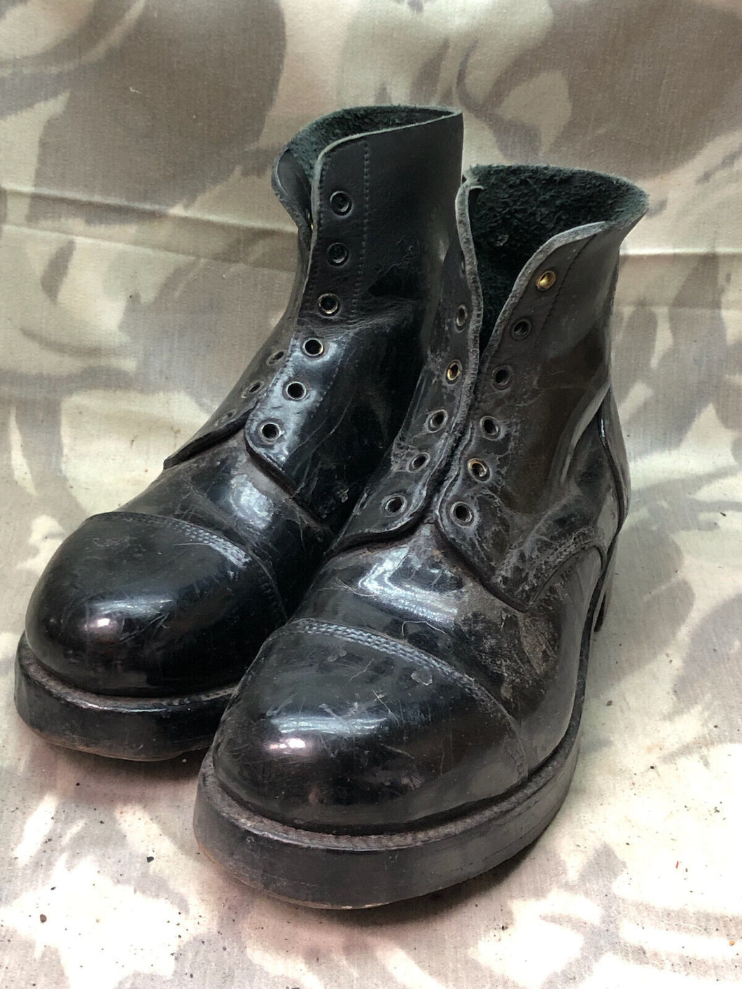 Original British Army Hobnailed Soldiers Ankle Ammo Boots WW2 Style - Size 6