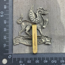 Load image into Gallery viewer, Original WW1 British Army 2nd Battalion Monmouthshire Regiment Cap Badge
