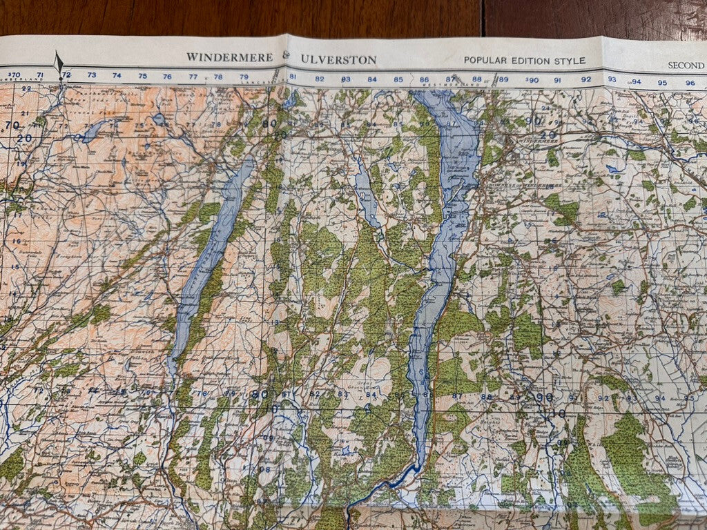 Original WW2 British Army GSGS Os Map of Great Britain - Windermere & Ulverston - The Militaria Shop