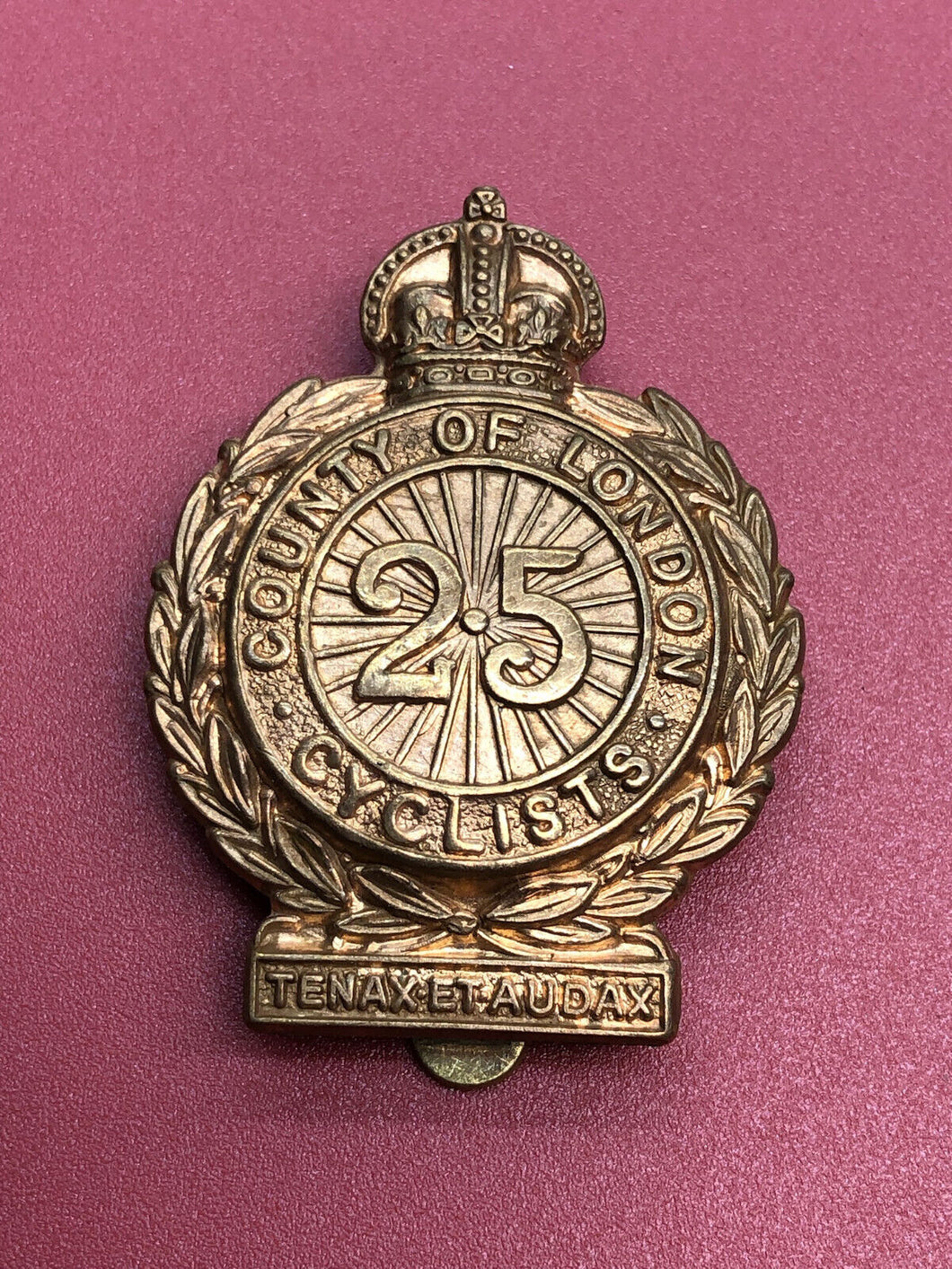 WW1 British Army 25th London Regiment ‘London Cyclists’ Cap Badge