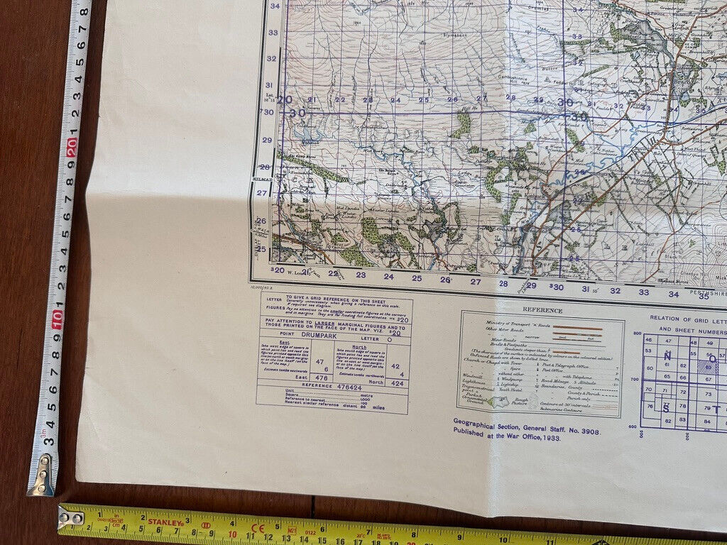 Original WW2 British Army OS Map of Scotland - Perth & Strath Earn ...