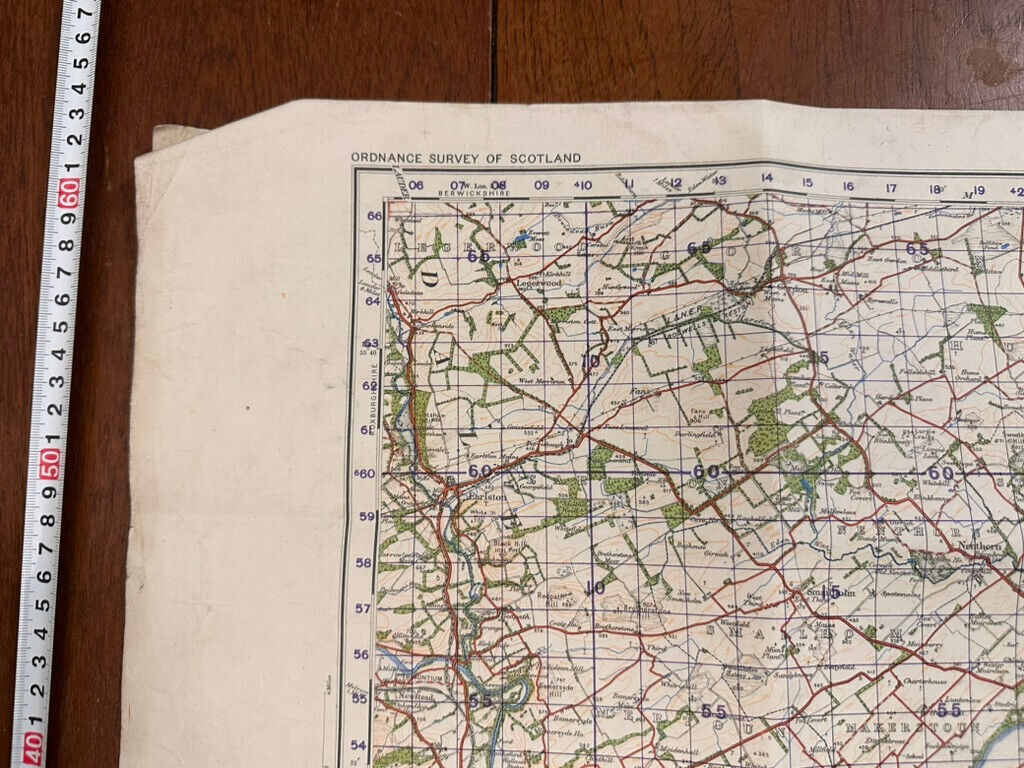 Original WW2 British Army GSGS OS Map of Scotland - Kelso - The Militaria Shop